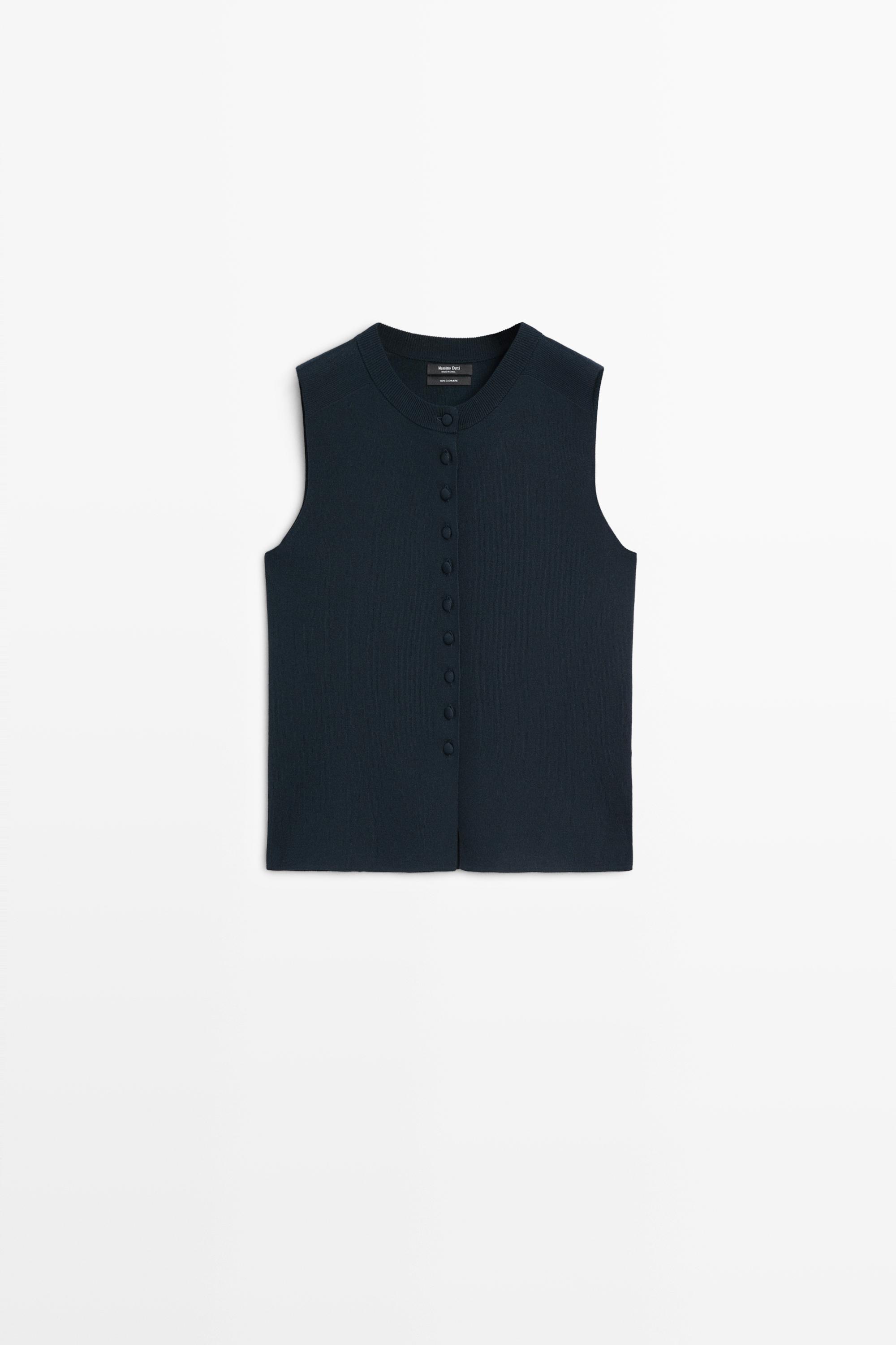 Gilet en maille fine à boutons recouverts